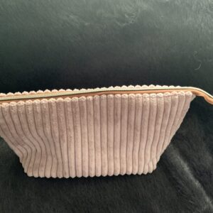 Rose Wide Ribbed Velvet Corduroy Pouch, Small