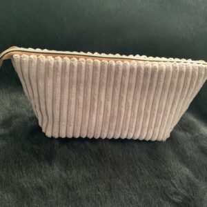 Rose Wide Ribbed Velvet Corduroy Pouch, Small