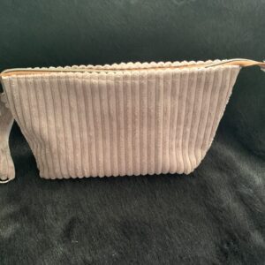 Rose Wide Ribbed Velvet Corduroy Pouch, Small