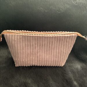 Rose Wide Ribbed Velvet Corduroy Pouch, Small