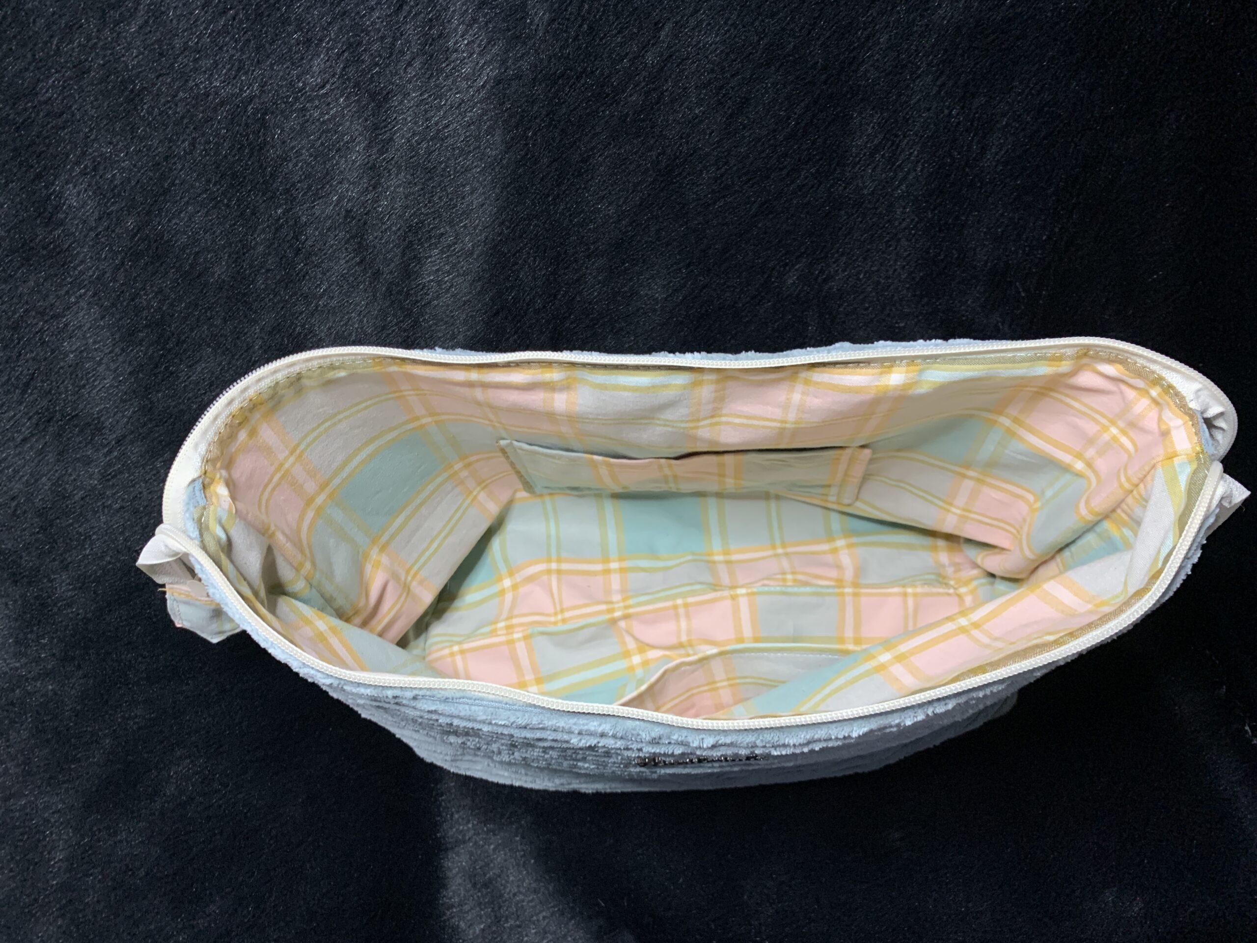Sage Wide Ribbed Velvet Corduroy Pouch