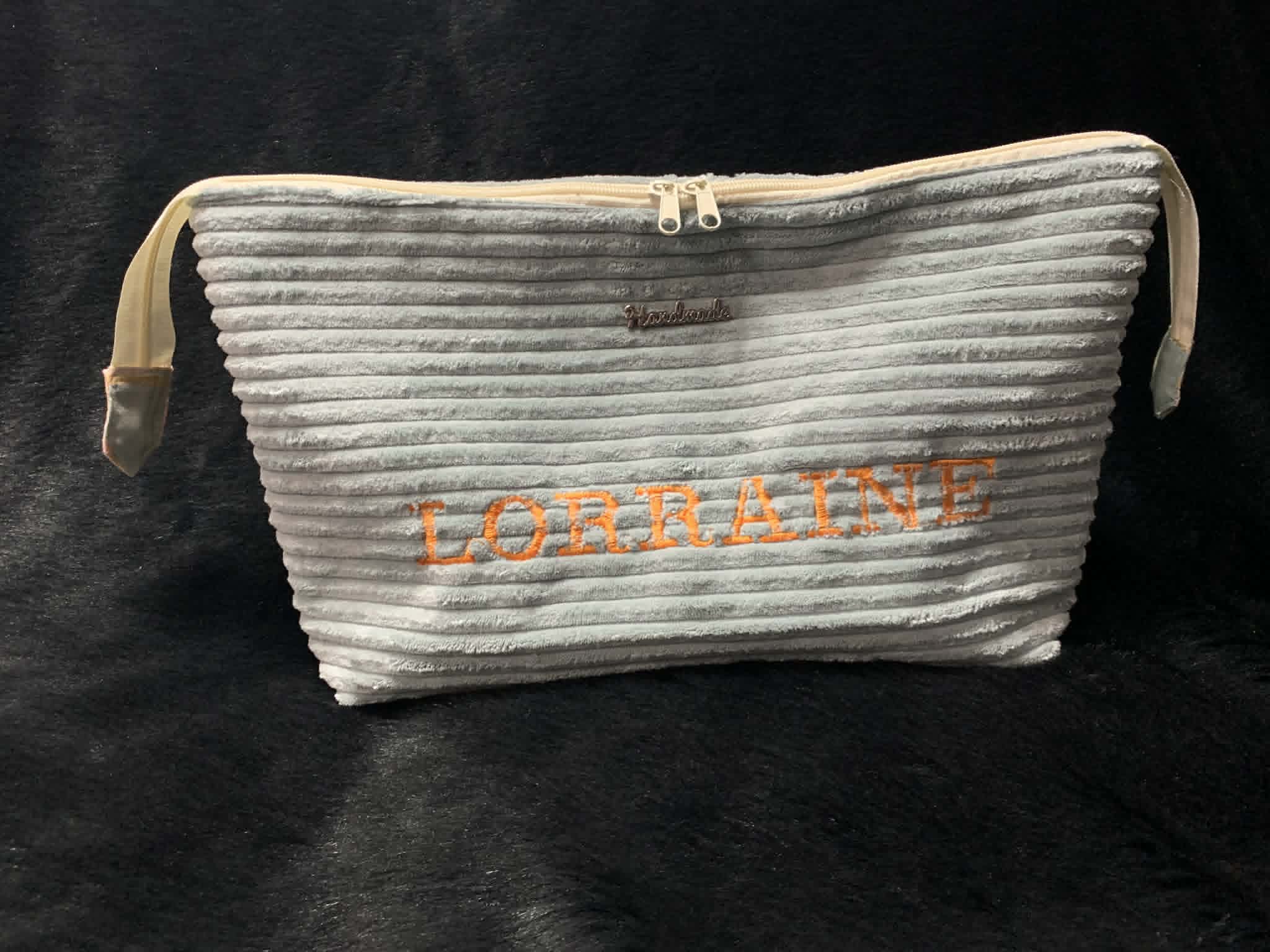 Custom Sage Wide Ribbed Velvet Corduroy Pouch-Lorraine